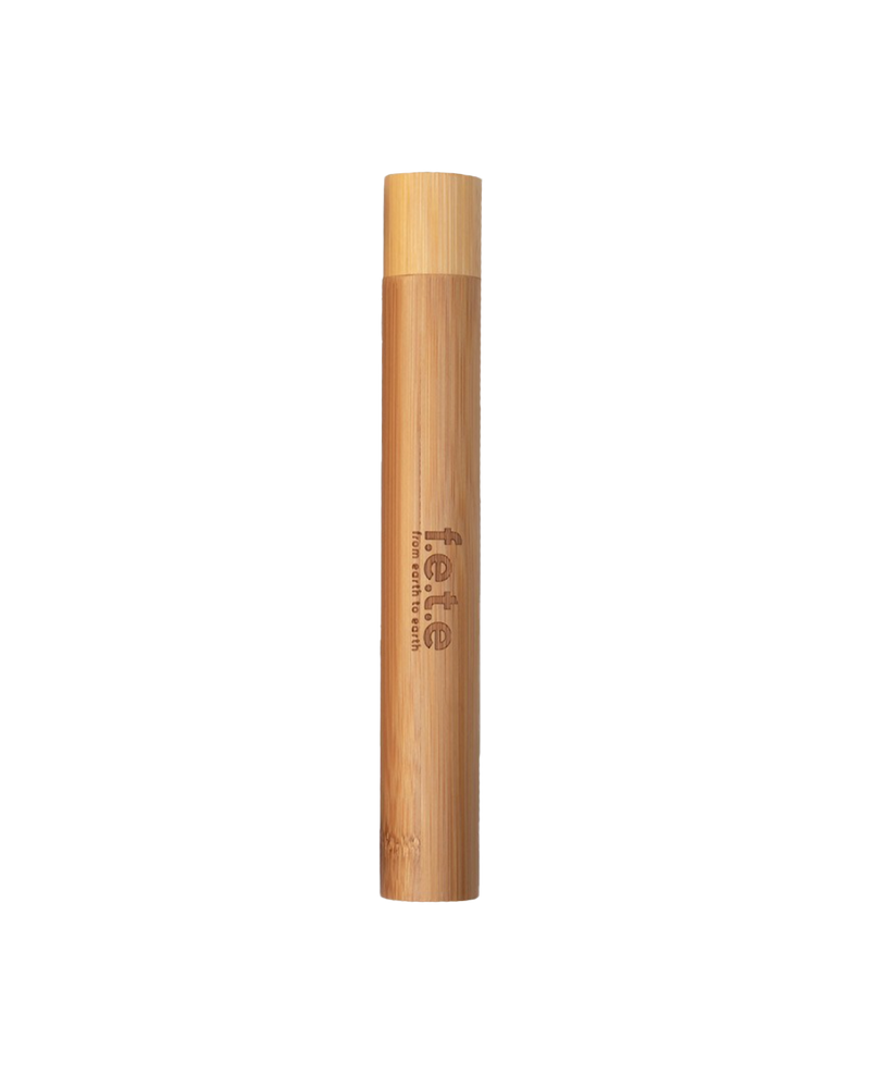 Bamboo travel case for a toothbrush