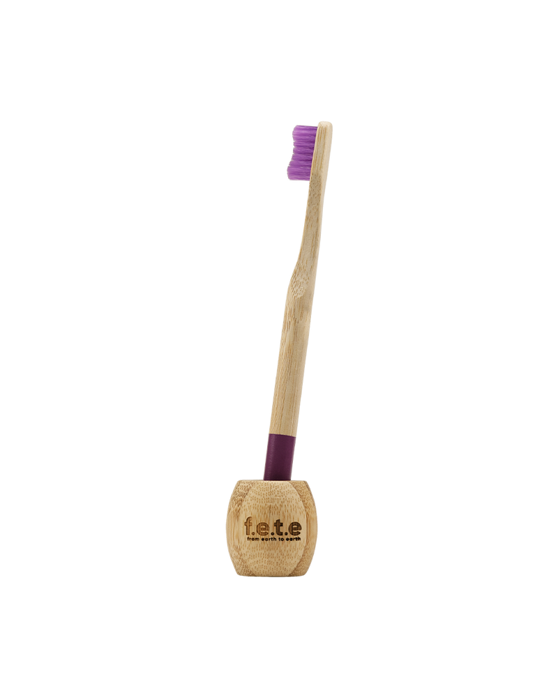 Bamboo toothbrush stand