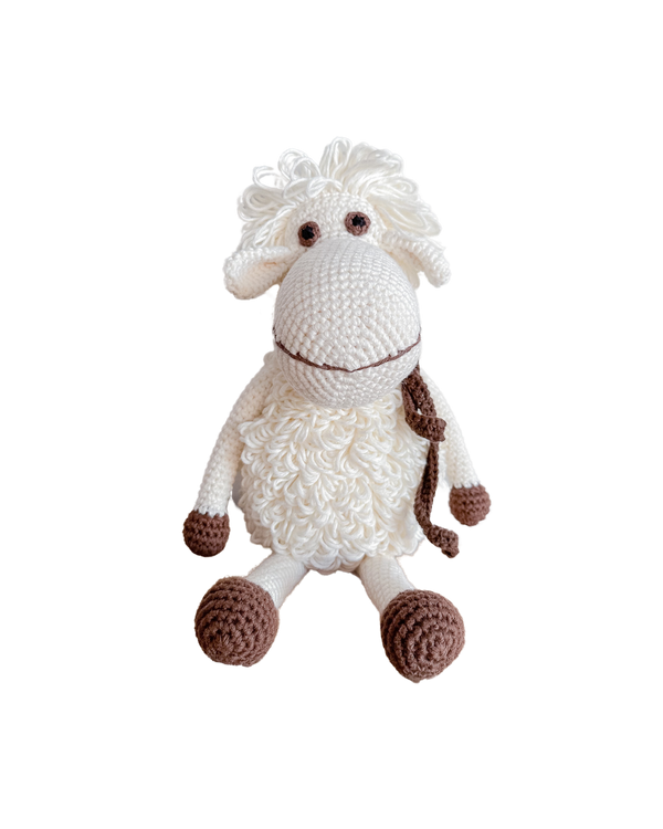 Handmade crocheted doll - Darla the sheep - cream