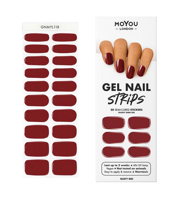 Gel Strips for Nails - Rusty Red