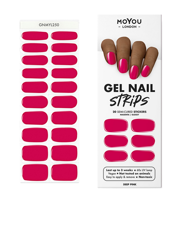 Gel Nail Strips - Deep Pink